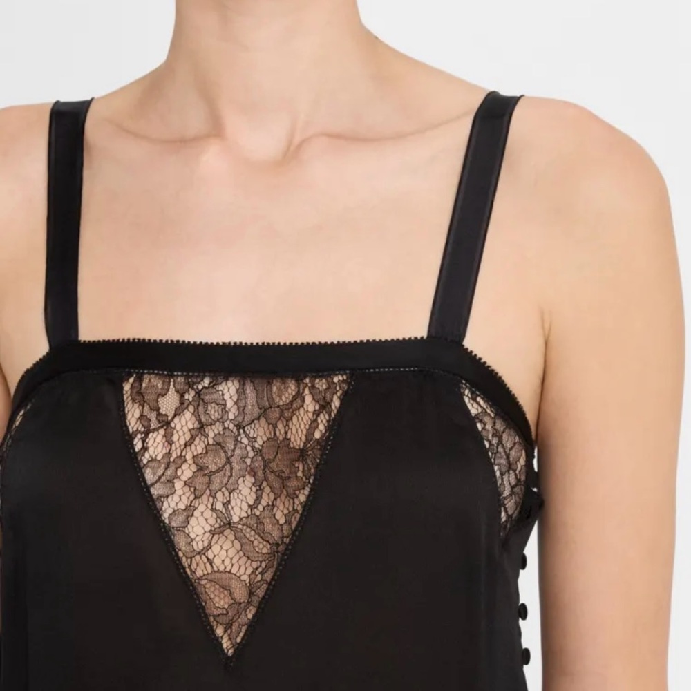 NWT Chloe lace inset silk camisole